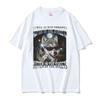 Alpha in den Straßen Kätzchen im Bett T-Shirt YK Lustiges Wolfs-Meme Grafik-T-Shirts Unisex Damenmode Humor Oversize-T-Shirt