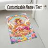 Floral Garden Theme Crystal Velvet Rug Personalized Custom Name Text Soft Floor Mat Home Decor