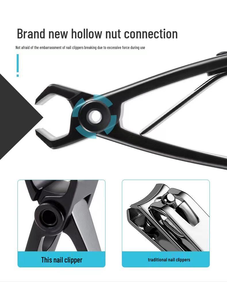 Stainless Steel Large Opening Nail Clippers - Portable Household Nail Cutter for Thick Toenails