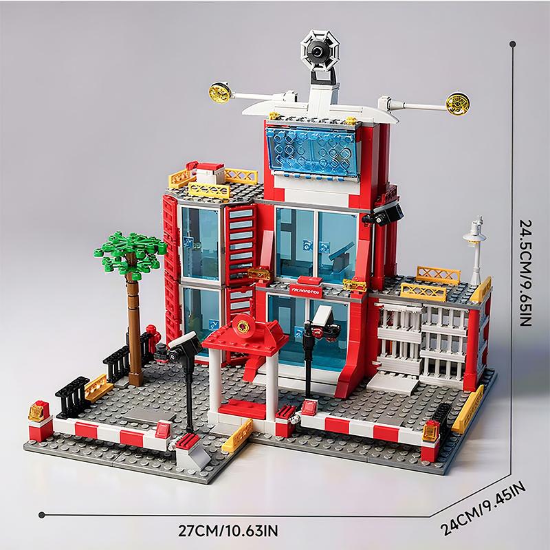 Police City Building Blocks Set with Fire Station Car and Figures DIY Construction Toys for Boys Kids Educational Christmas Gift