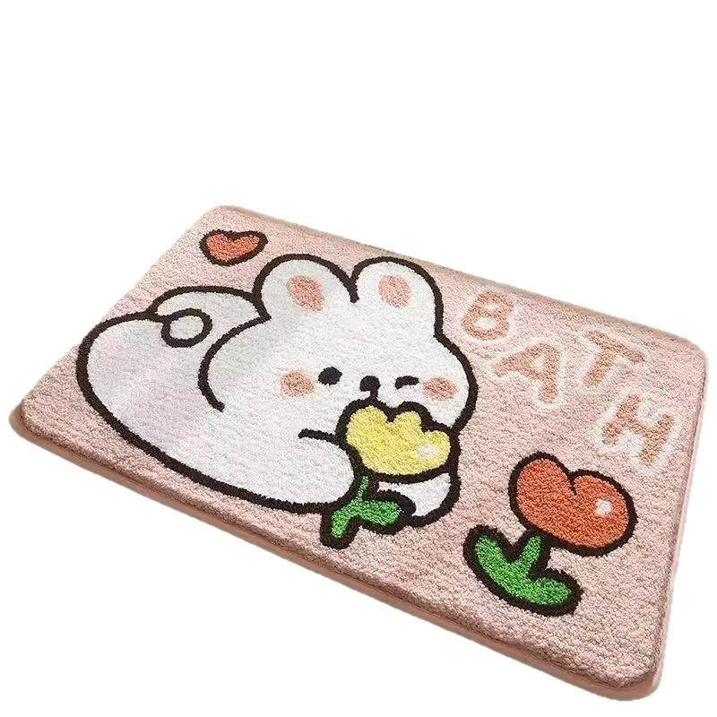Adorable Imitation Cashmere Absorbent Bathroom Mat Carpet for Bedroom & Toilet