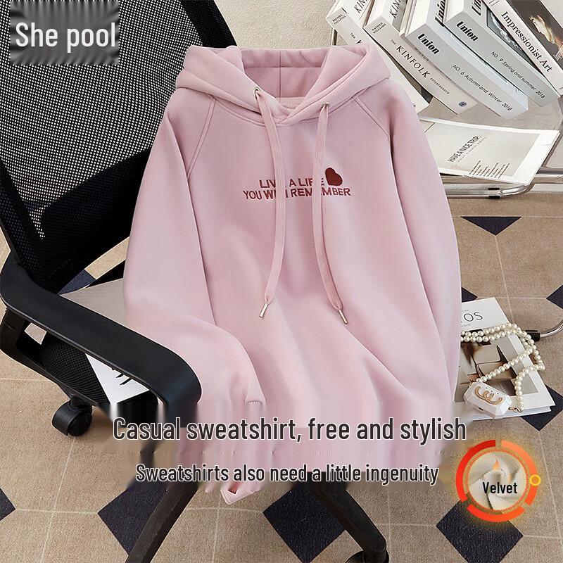 

Женское флисовое худи с вышивкой One Size