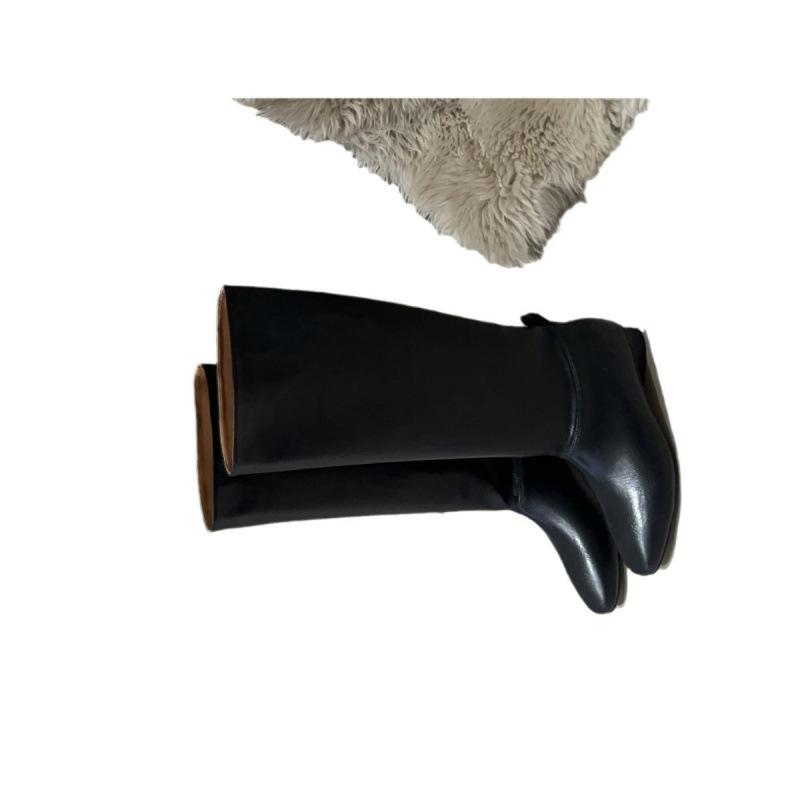 But knee boots women's new 2025 autumn and winter women's boots pointed boots thick heel boots design sense Martin boots