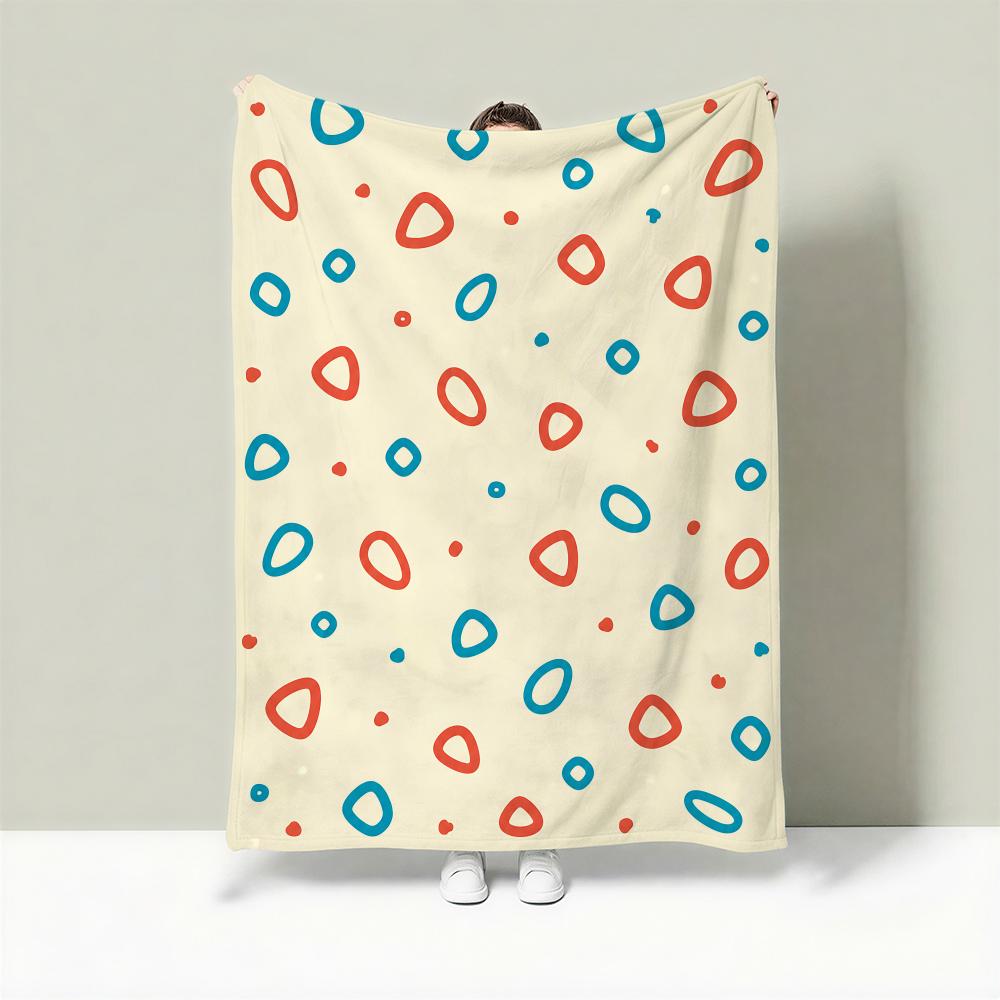 Macaronpolkadot Throw Lightweight 240G Flannel Blanket Soft Skin-Friendly For Summer Cooling