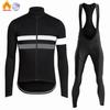 Winter Thermal Cycling Jersey Set Men's Breathable Long Sleeve Bike Shirt Bib Pants Mountain Bike Clothing for Men Riding