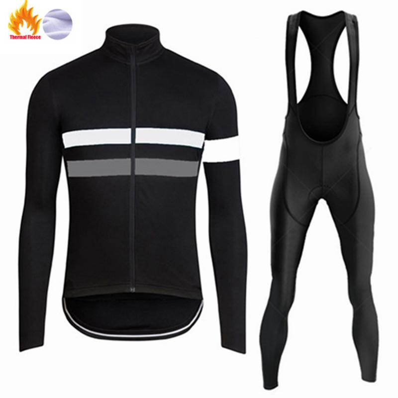 Winter Thermal Cycling Jersey Set Men's Breathable Long Sleeve Bike Shirt Bib Pants Mountain Bike Clothing for Men Riding