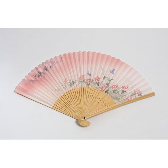 [Hasegawa] Folding Fan for Women, Includes Fan Case and Gift Box, Made in Japan (Morning Glory)