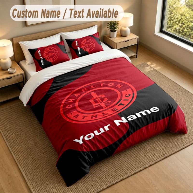 Ensemble de literie 1 housse de couette 2 taies d'oreiller Imprimé Charlton Athletic Linge de lit doux Décor de chambre à coucher