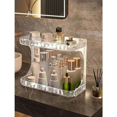 1pz Scaffale portaoggetti a doppio strato - Organizer portatile multifunzionale per bagno/cucina/camera da letto, Scaffale per cosmetici e scrivania