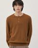 WORK ON BODY OFF Easyon Semi-Overfit Henley Neck Knit [Brown]