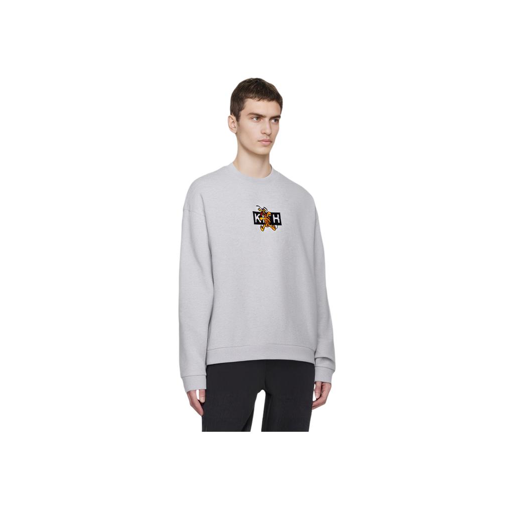 Kith For Mickey & Friends Cyber Monday Pluto Classic Logo Crewneck Light Heather Grey Men Tops KHM031783-002