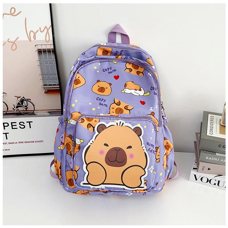 Schoolbag backpack new 1011 cartoon cute printing large capacity high value college style casual simple spine protection schoolbag