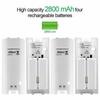 For Wii Remotion Controller 2/4Pcs Rechargeable Batteries & Charger Dock Station
