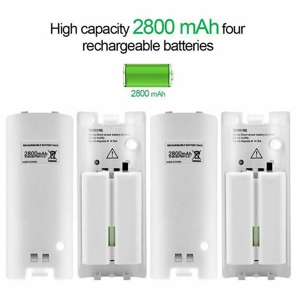 For Wii Remotion Controller 2/4Pcs Rechargeable Batteries & Charger Dock Station