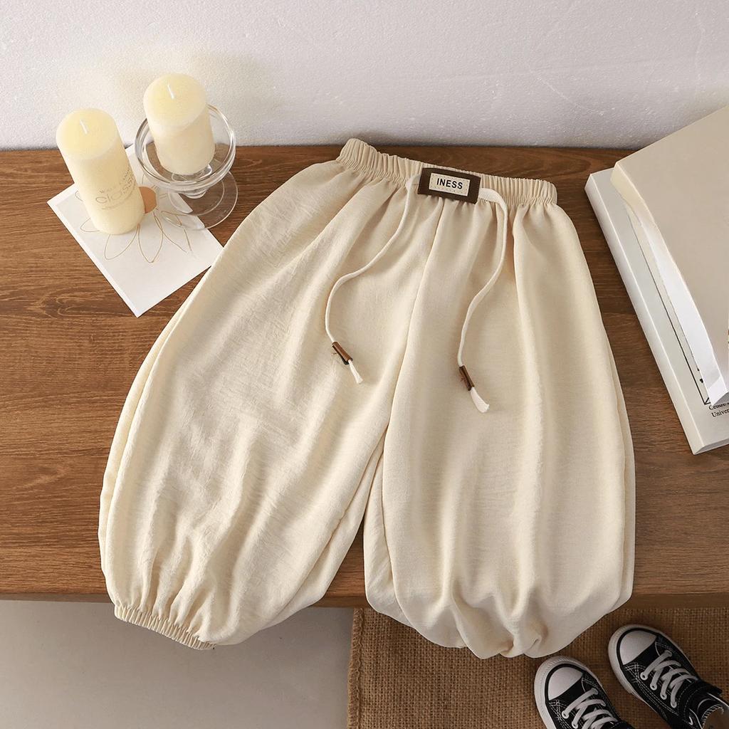 1-8 Years Children's Pants Summer Korean Loose Fit for Boys and Girls Solid Color Casual Sports Pant Baby Kids Jogger Pants