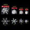 63 Pieces 4 Sizes White Christmas Snowflake Decorations Snowflake Ornaments Garland, 8 Meters White Strings and 60 Pieces Round Double Side Tape for
