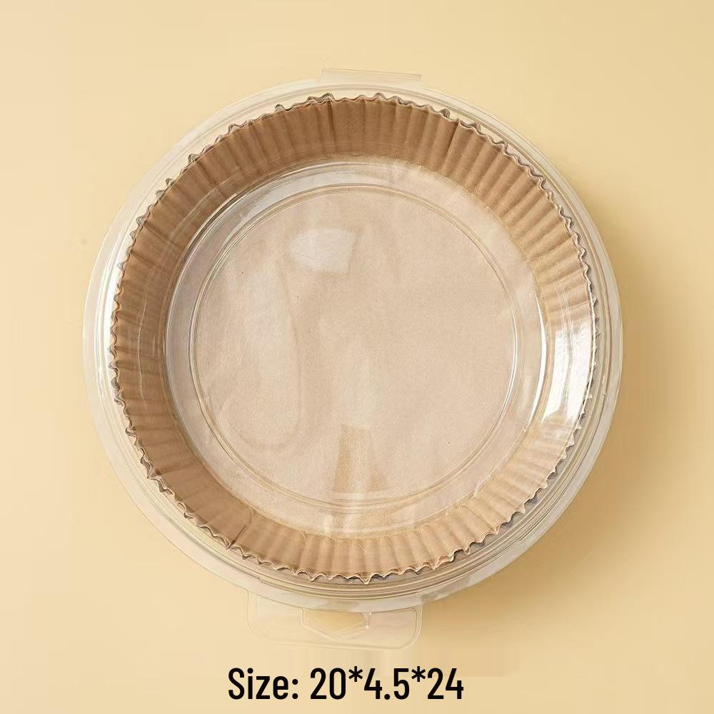 

Одноразовая бумажная тарелка для фритюрницы с силиконовым покрытием, пищевая, утолщенная, маслостойкая Large Round Kraft 50pcs Blister Box