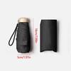 Half-price Umbrella, 6-rib Umbrella, Capsule Umbrella, Black Rubber Mini Flat Parasol, Folding Umbrella for Sun and Rain