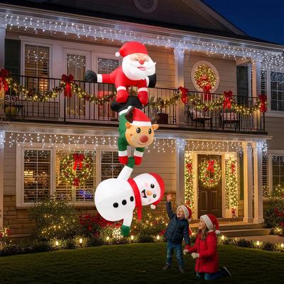 2.4M 8FT Hängende Weihnachts-Aufblasdekorationen Weihnachtsmann Rentier Schneemann Weihnachtsdeko Außen Innen Heimparty