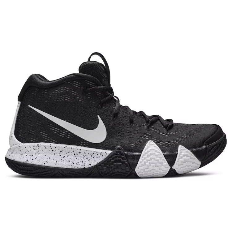 Nike Kyrie 4 Cushioning Slip Resistant Cushioning Slip Resistant Mid Top Basketball Shoes Men's Black White AV2296-001