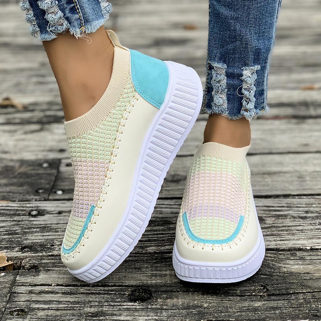 Fashion 2024 New Women Non-slip Walking  Breathable Comfortable Soft Bottom Sneakers Round Toe Thick Bottom Sneakers Zapatos Para Mujer