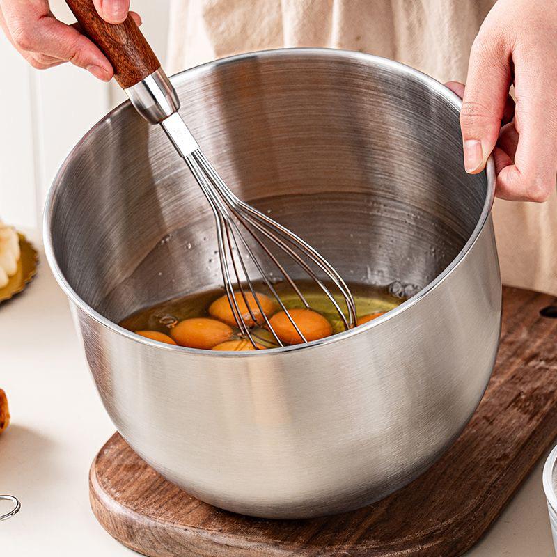 Stainless Steel Mixing Bowl Deep Design Cooking Baking Cake Bread Salad Egg Beater Basin Fruit Container Kitchen Cooking Tools