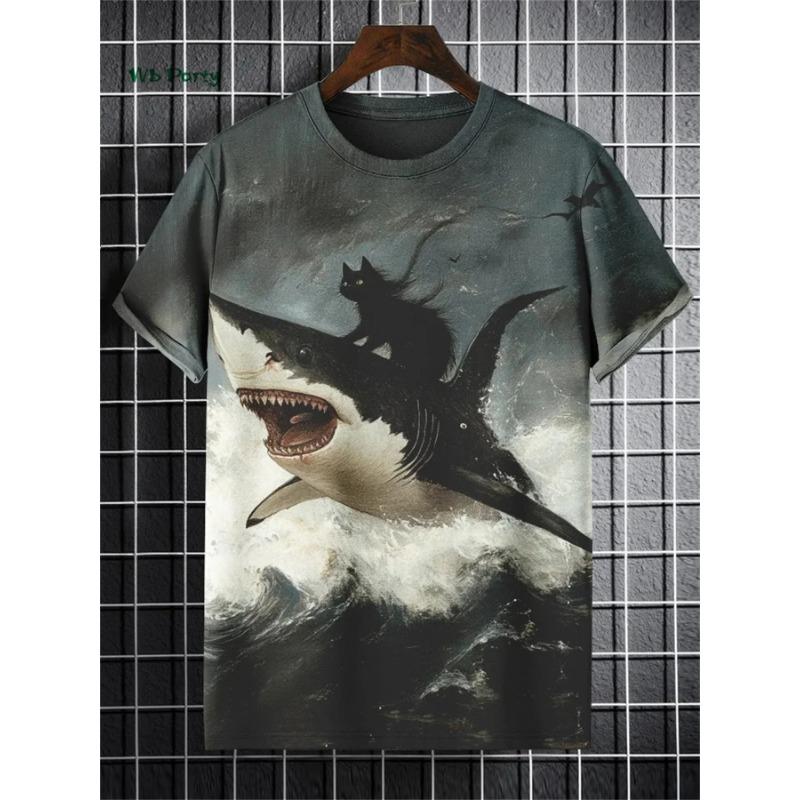 

Fashion Men s T-Shirt 3D Cat Print Short Sleeve T-Shirt Art Design Funny T Shirt Summer Street Casual Oversized Men s Clothing XS