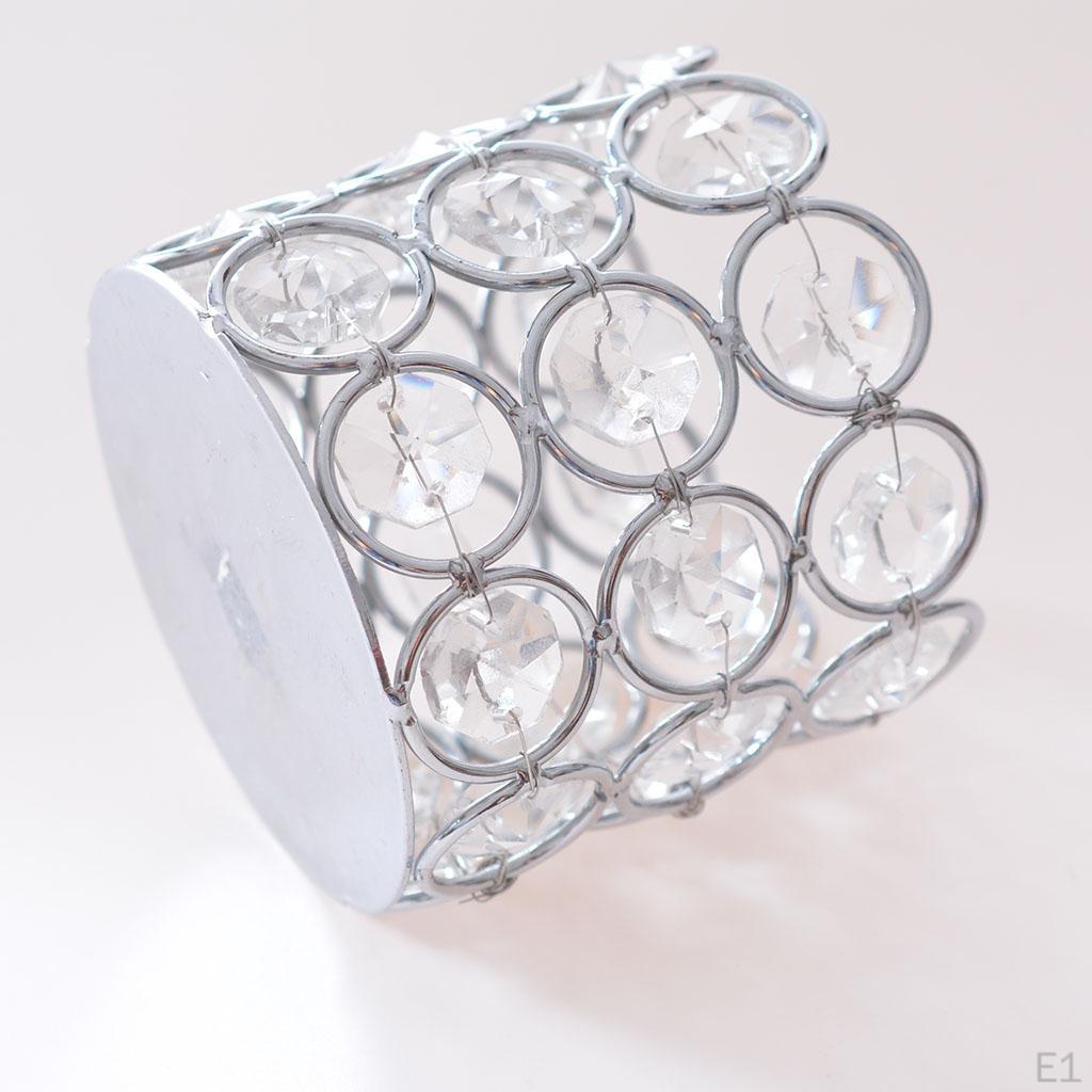 Silver Three-layer Crystal Candlestick Light Candle Holders Elegant And For Graduations, Birthdays,