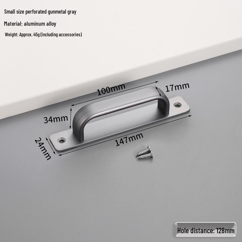 Aluminum Alloy No-Drill Handle for Glass, Wood, or Wardrobe Doors and Windows