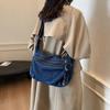 Torba Jeansowa Wielowarstwowa Torba Crossbody Damska Torba na Ramię Messengerka