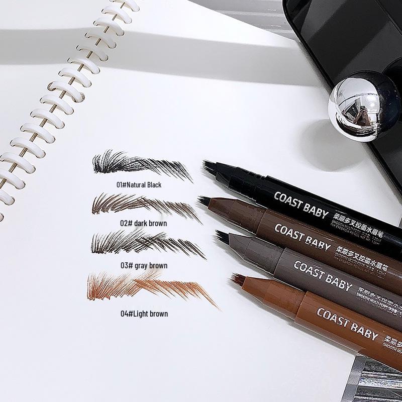 COAST BABY Zachte Inktwenkbrauwpotlood met Meerdere Punten voor Gedefinieerde, Natuurlijke, Langhoudende Wilde Wenkbrauwen