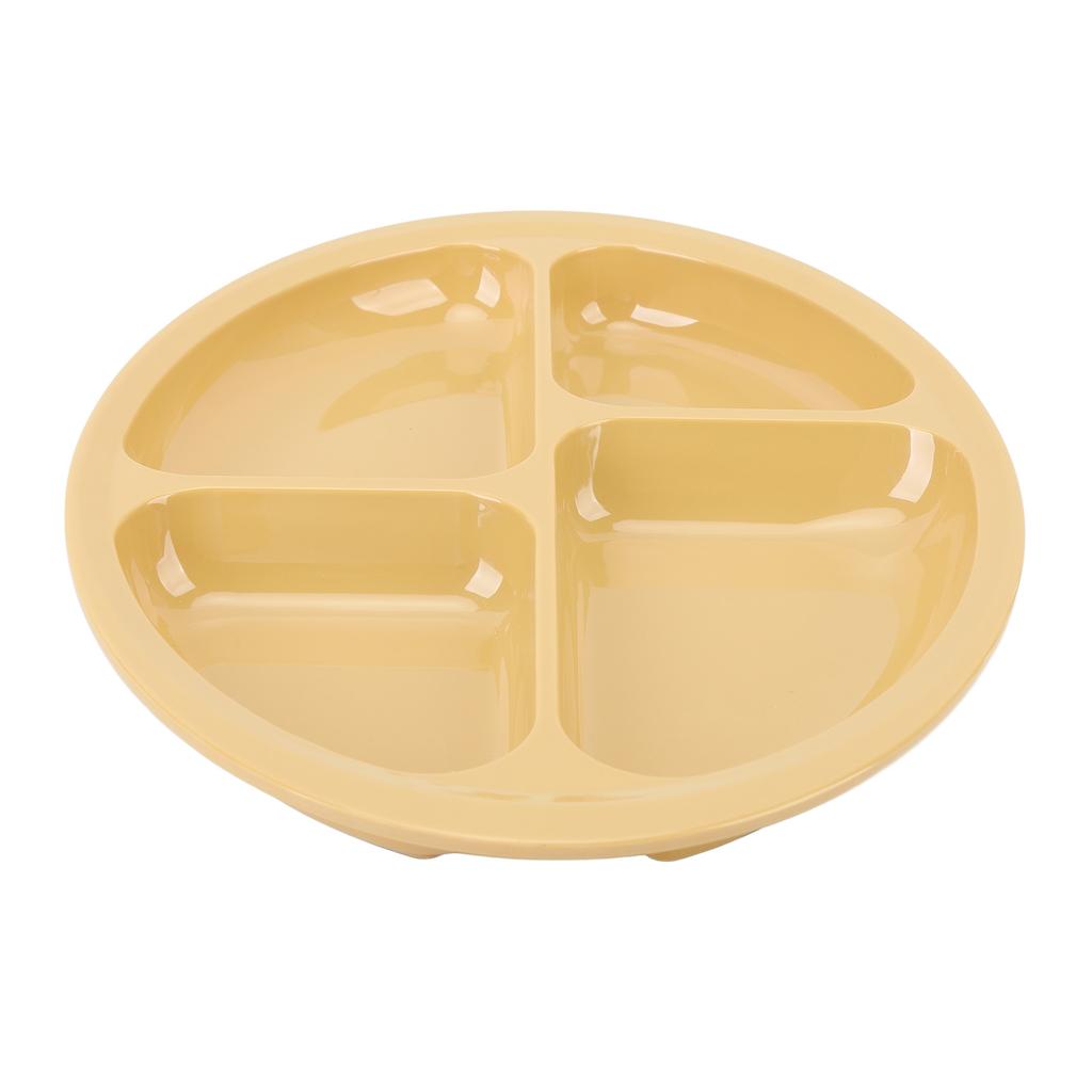 Divider Plate 4 Compartments Anti Slip Mat Round Portion Control Section Plate for Children Elderly