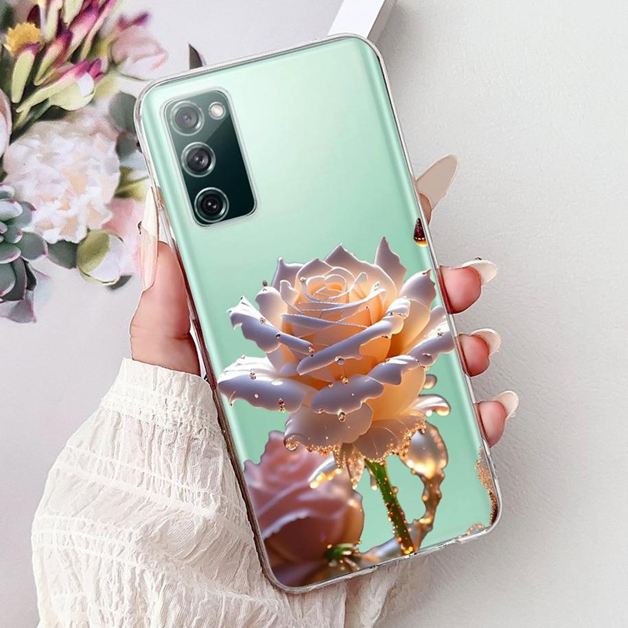 For Samsung Galaxy S20 FE Case SM-G780F S20FE Cover Popular Flower Soft Silicone Cases For Samsung S20 Fan Edition S20Lite Funda