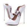 New Luxury Naked Pumps Women High Heels12cm Thin Heels Pointed Toe Patent Leather Woman Shoes Professional Shoes Size 47