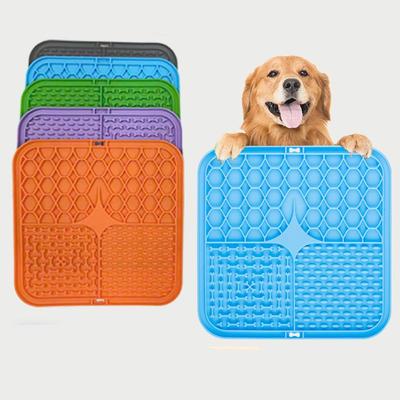 Tapis de table pour animaux de compagnie Tapis d'alimentation lente pour chat Tapis à lécher pour chien Tapis en silicone pour animaux de compagnie mangeant lentement Tapis de nourriture pour chats et chiens Fournitures d'alimentation