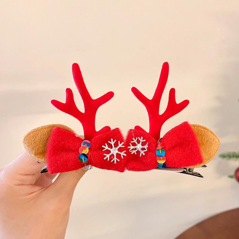 Christmas Antler Hair Clips for Girls - Holiday Party Hair Accessories for Children
