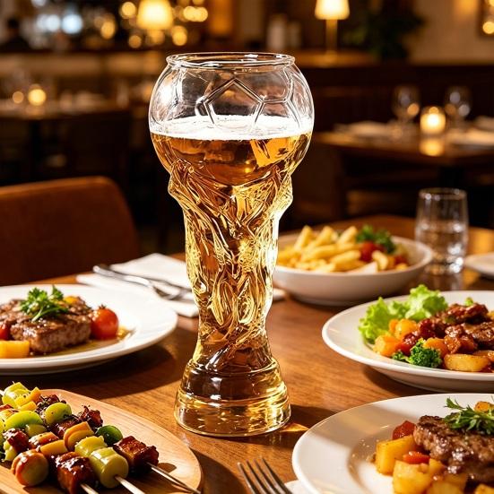 Verre à bière en forme de trophée Grande capacité Coupe du champion pour les fans de sport Mug à boire original pour fête Bar Cadeau unique pour les passionnés de football