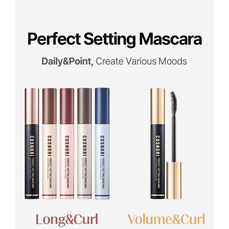 COSNORI - Perfect Setting Mascara Waterproof Long & Curl - 5 Colors