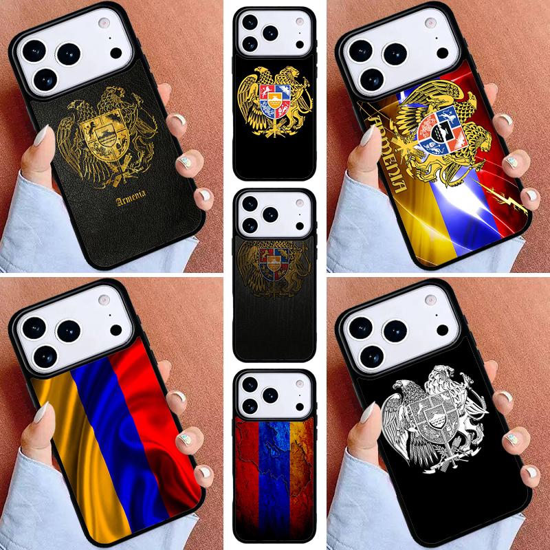 Armenian Coat Of Arms Flag Phone Case for iPhone 16e 15 14 13 12 17 Pro Max Plus Air 17pro Cover Coque