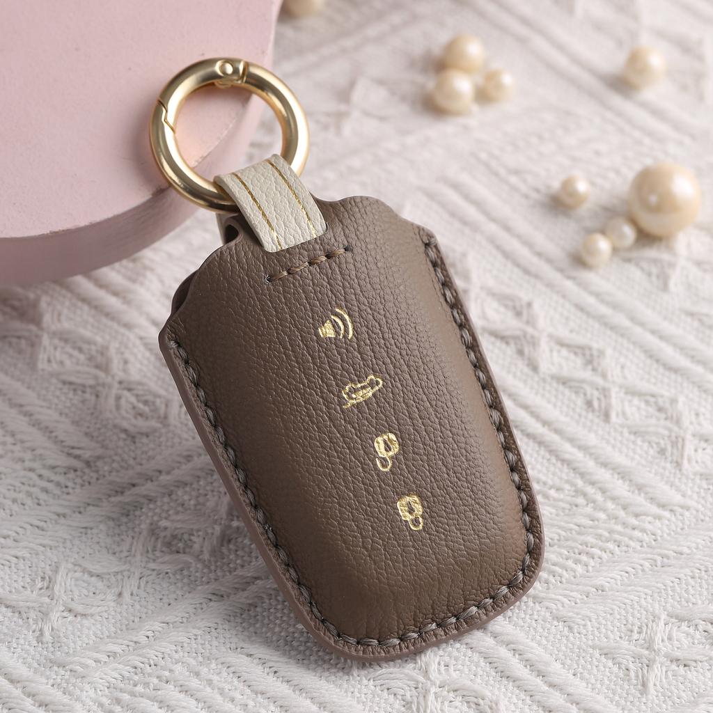 Customized High-end Car Key Cover Is Suitable for Shuanglong Car Special Key Bag Protective Case, Pure Handmade Leather