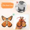 Wind Up Fluttering Butterfly Toy Flying Motion Butterfly Bookmarks with Rubber Band Mechanism Colorful Cardstock Wings