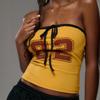 American street personalized tube top design sense digital printing strap short navel vest wholesale
