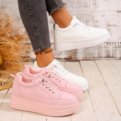 Mode Dames Casual Sportschoenen Zomer Nieuwe Stijl Effen Kleur Flats Dames Sneakers Verhogende Dikke Zool Platform Sneakers Dames
