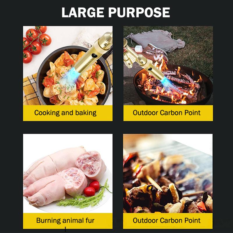 Outdoor Portable Butane Burner Flame Gas Torch For Camping Barbecue Metal Welding Heater Lighter Flame Gun For Cooking