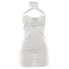 2026 European and American style spring new women's clothing temperament solid color slim fit sexy deep V neck hollow hip wrap dress