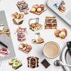 50pcs Baking Theme Stickers Bread Dessert Doodle Transparent Waterproof Cell Phone Laptop Cup Luggage Decoration Stickers
