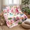 Cute Axolotl Flower Scenes Blanket Personalized Name Flannel Blanket Soft Cozy Plush Throw for Sofa Bed Lightweight Home Decor