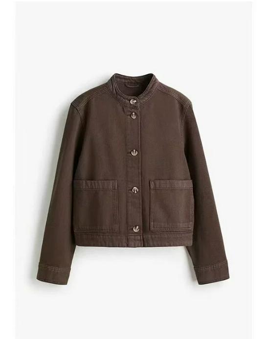 European & American Women s Twill Denim Fashion Jacket M кофейный