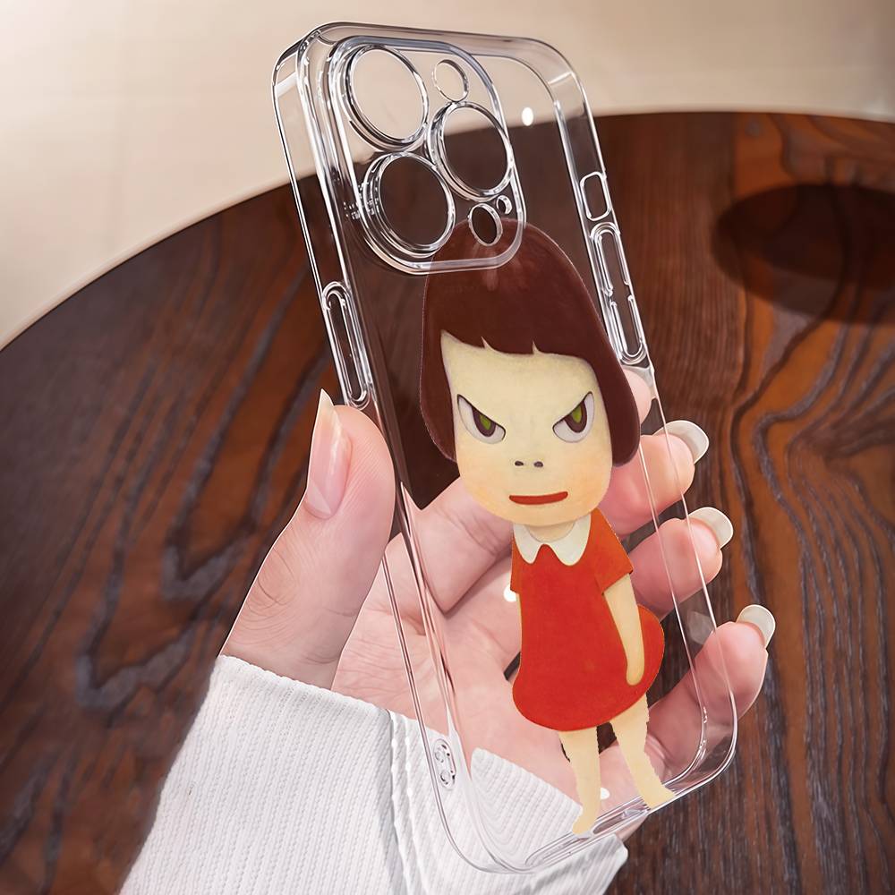Yoshitomo Nara Phone Case For IPhone 16e 16 15 14 13 12 11 Mini Pro Max Anti Fall Clear Cover