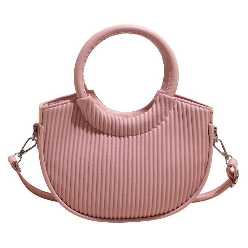 Korean Niche Simple Ins Style Portable Vegetable Basket Bag New Hot Sale Casual Solid Color Texture Messenger Bag Women